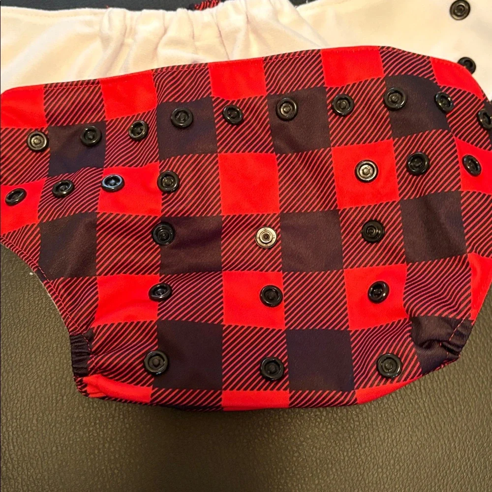 Red & Black Buffalo Plaid Reusable Kids Diaper Cover